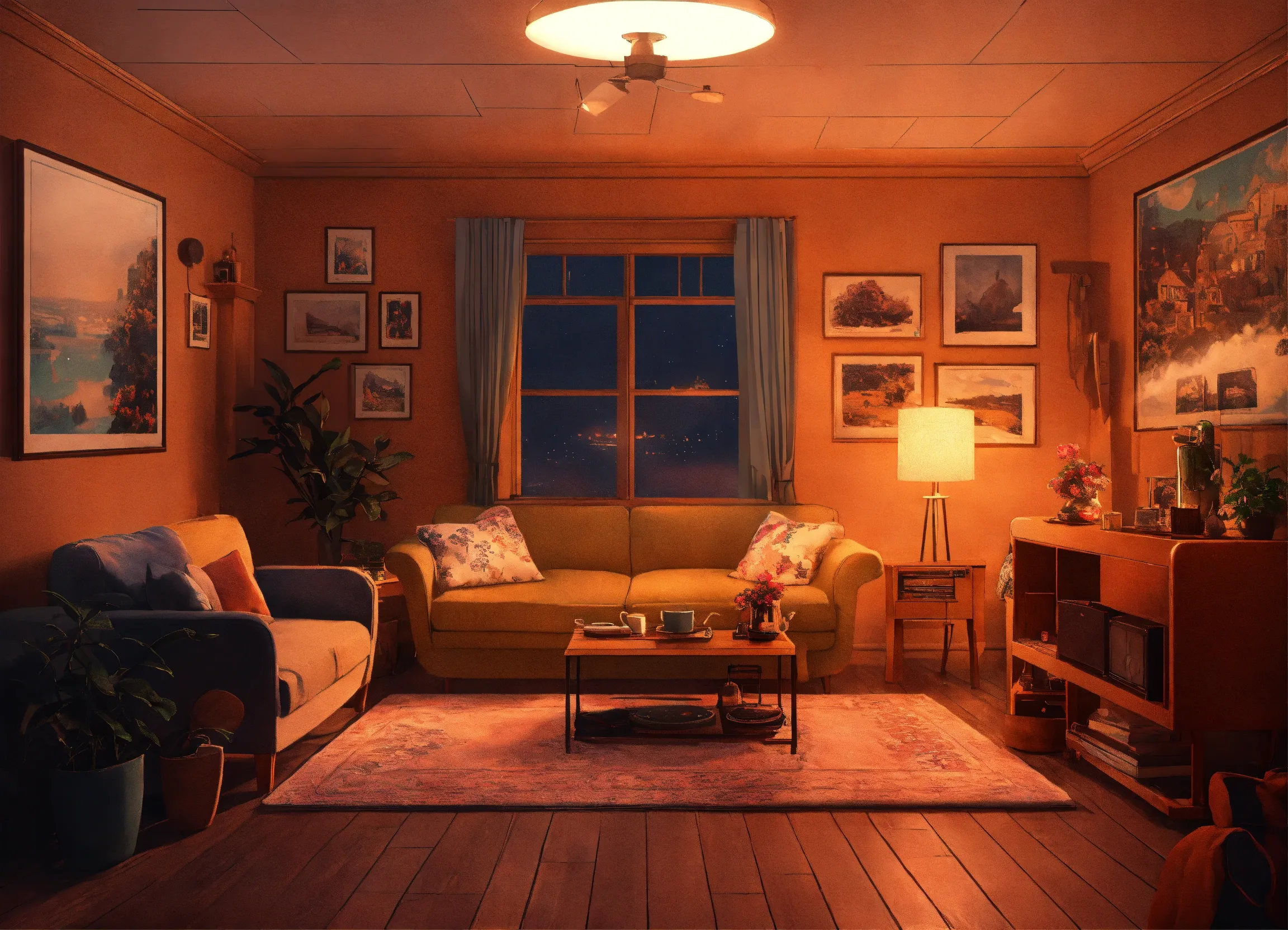 Harmonious color scheme in living space